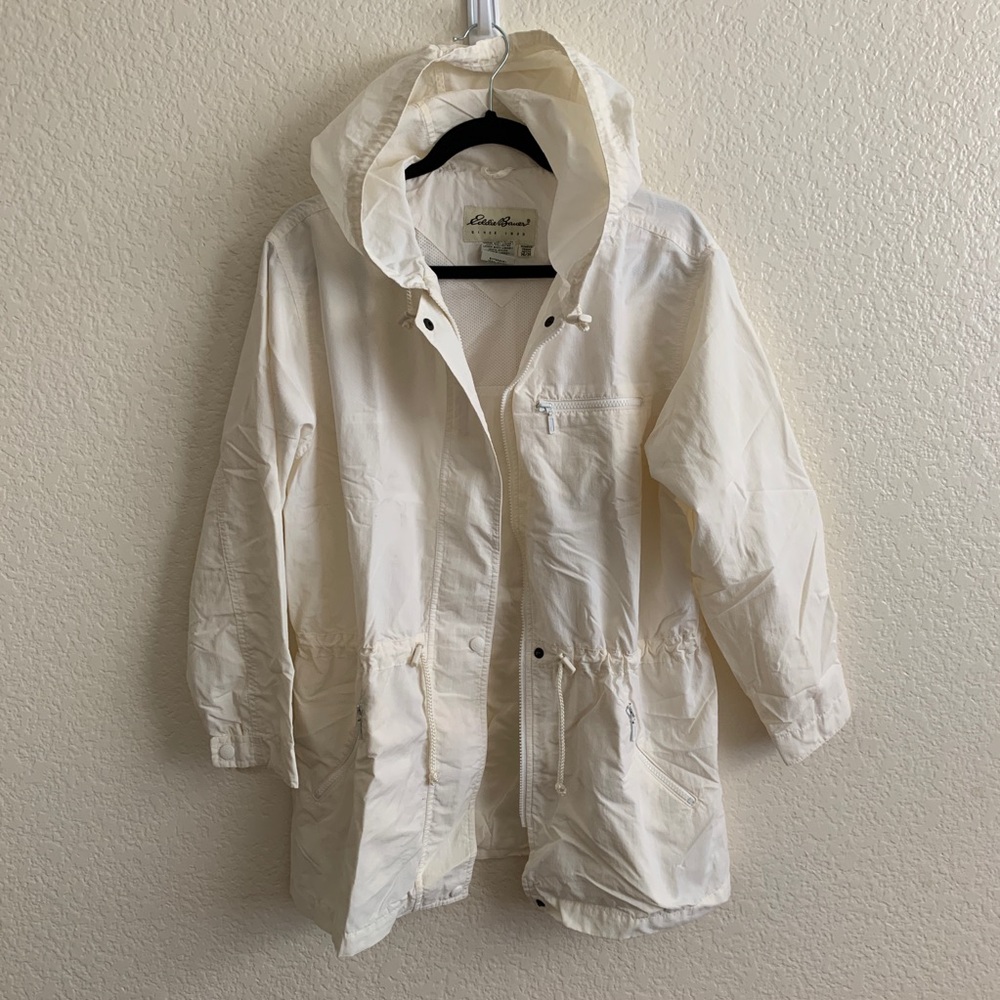 EDDIE BAUER white cream windbreaker NWOT